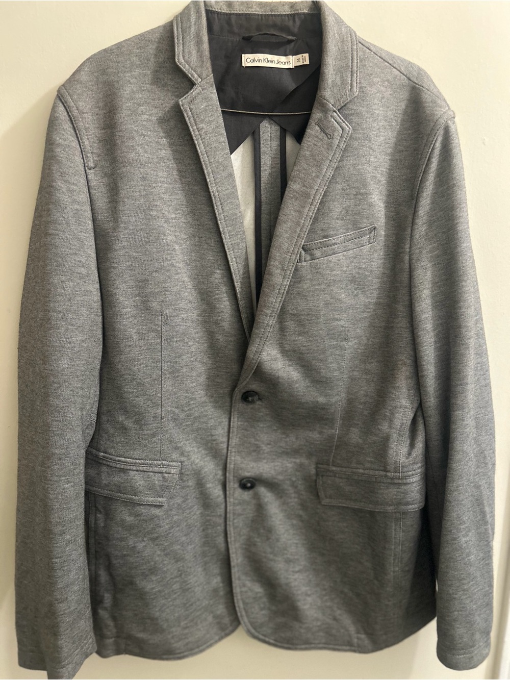 Calvin Klein Jeans Gray Knit Sport Coat